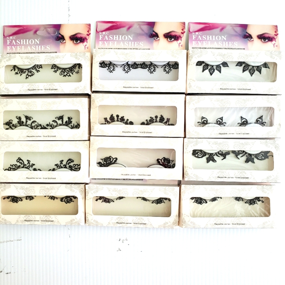 62 Pairs Graftobian Decorative Black Fashion Eyelashes Sets
